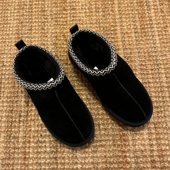 Genuine Suede Plush Fur-Lined Winter Platform Slippers - Picture 8 of 8